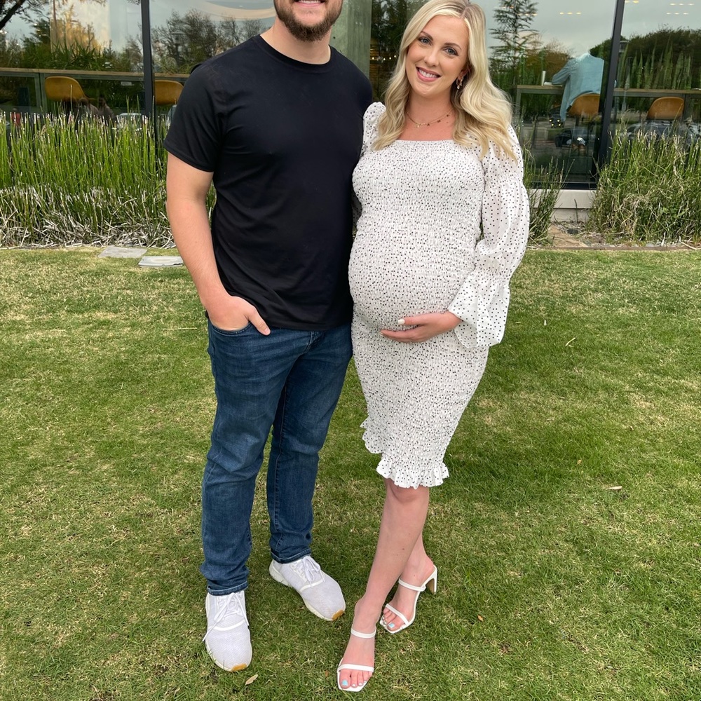 Boohoo smocked polka dot dress